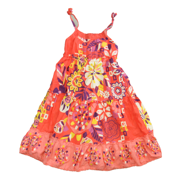 The Children's Place Girls Coral | White | Yellow Floral Dress size: 6-7 Years